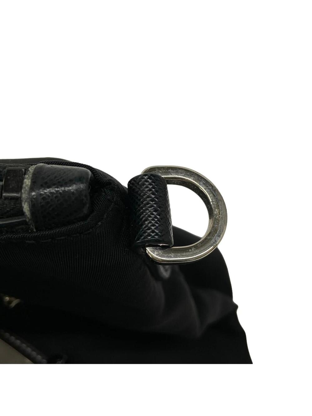 Prada Black Silver Nylon Leather Patent #282875P97B - Picture 15 of 15